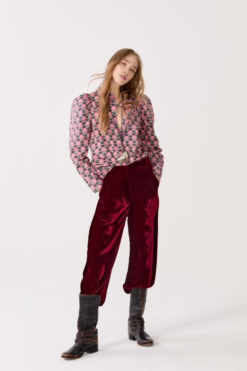 Pantalón New Luna en Terciopelo Rosso