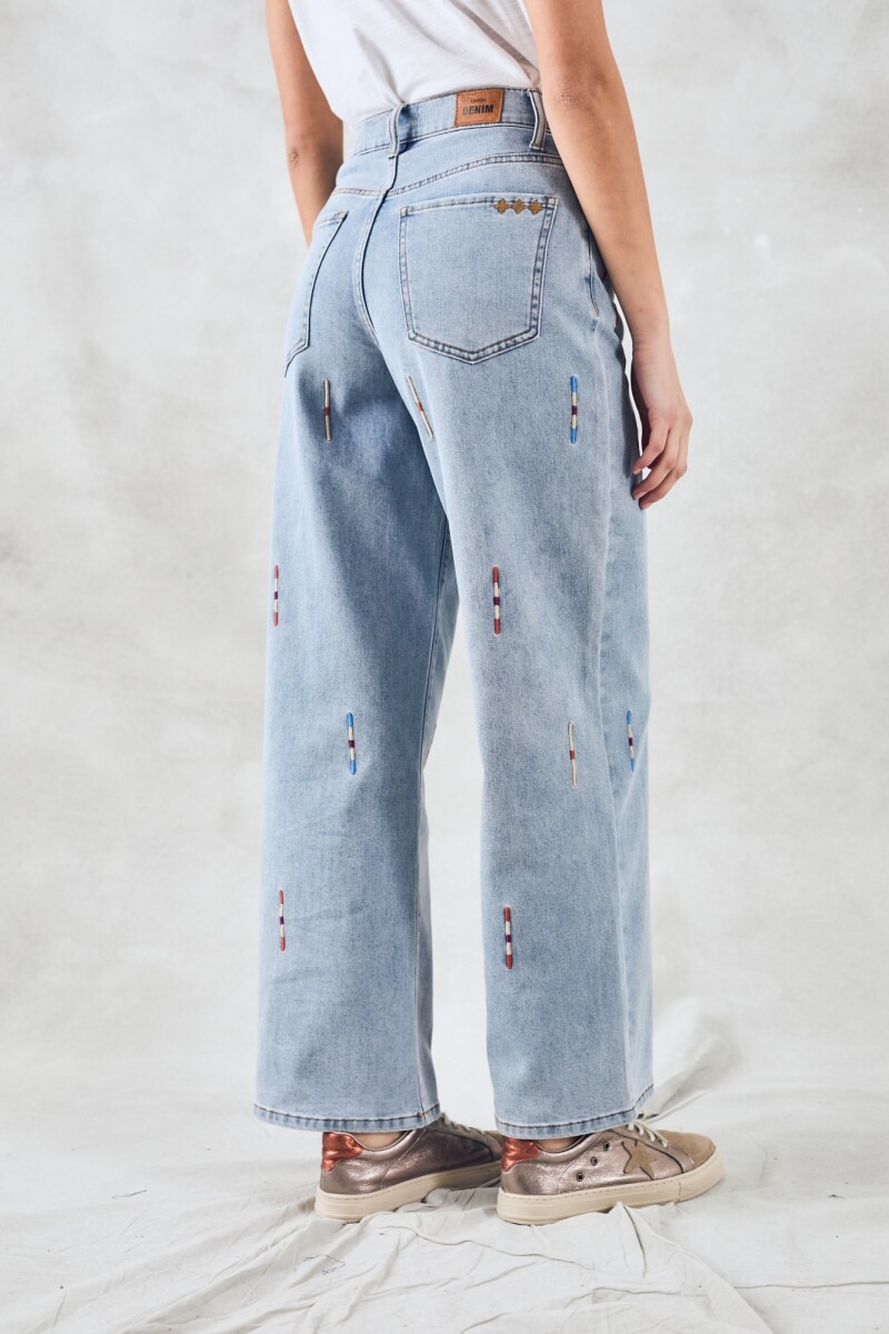 Jean Wide Bordado Jean