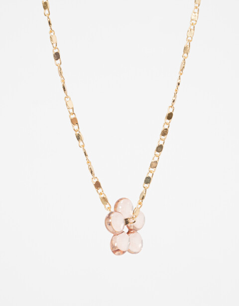 Cadena Corta con Dije Acrilico Collar Con Dije Acrílico - Dorado