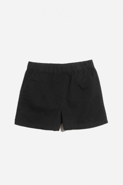 Short tipo gabardina con elastico NEGRO