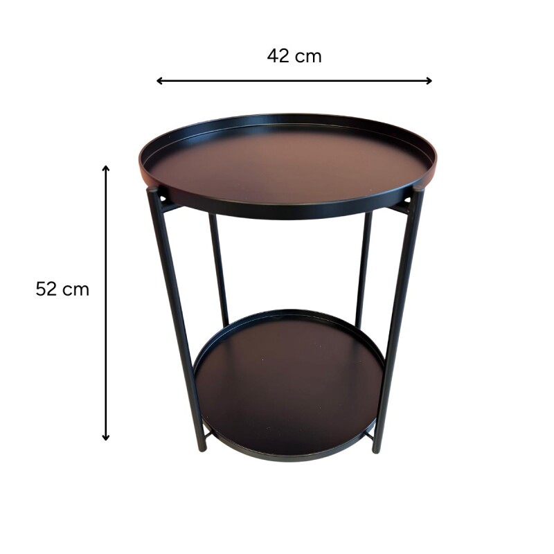 Mesa auxiliar con bandeja doble MILO Mesa auxiliar con bandeja doble MILO