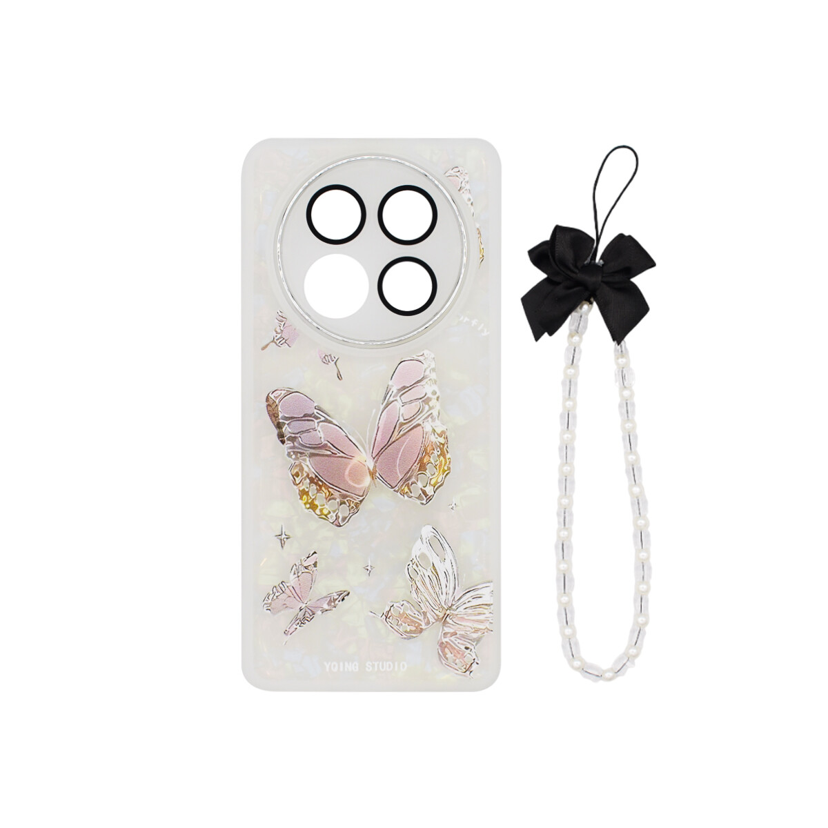 Protector para Xiaomi Redmi Note 14 Pro 5G diseño mariposas + correa 