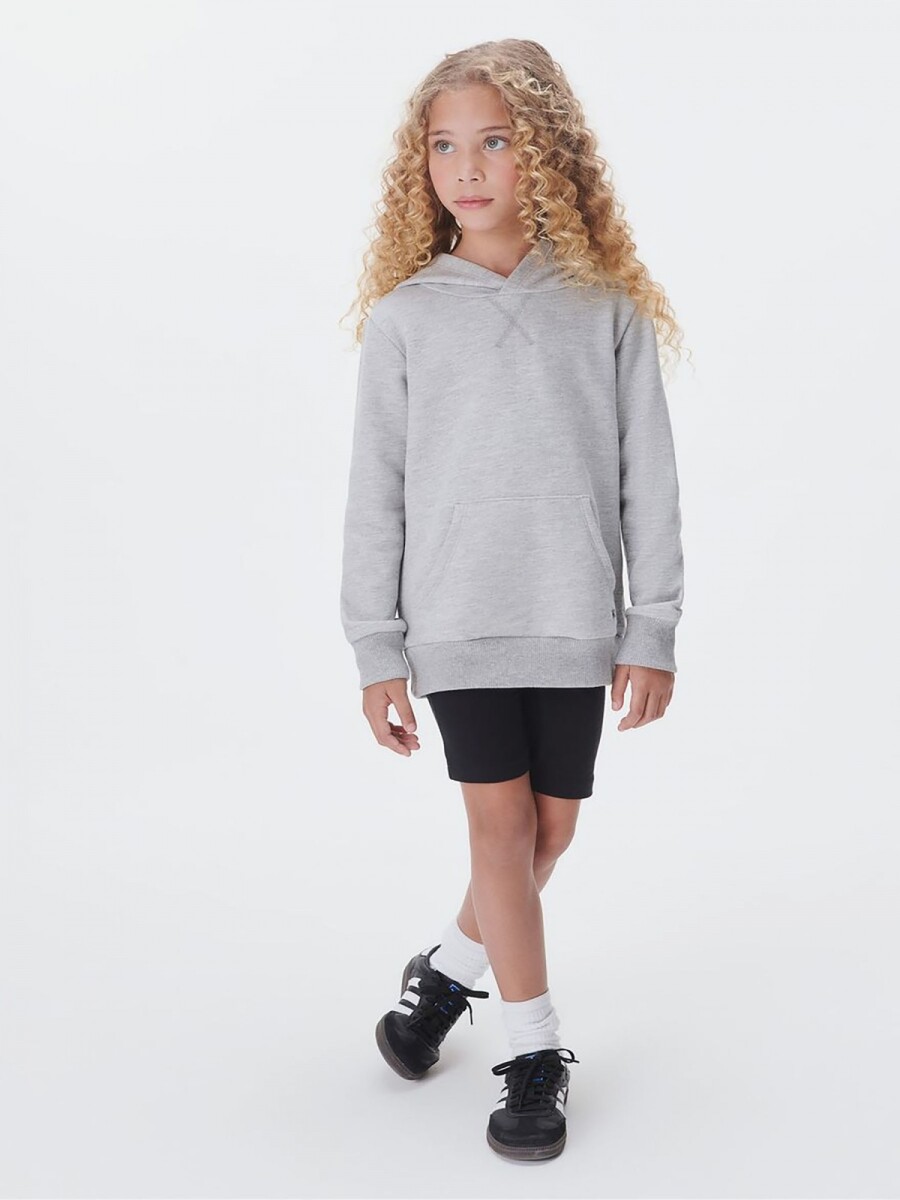 BUZO BÁSICO INFANTIL CON CAPUCHA - GRIS 