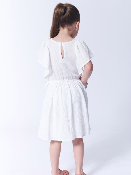 Vestido rustico volados Crudo