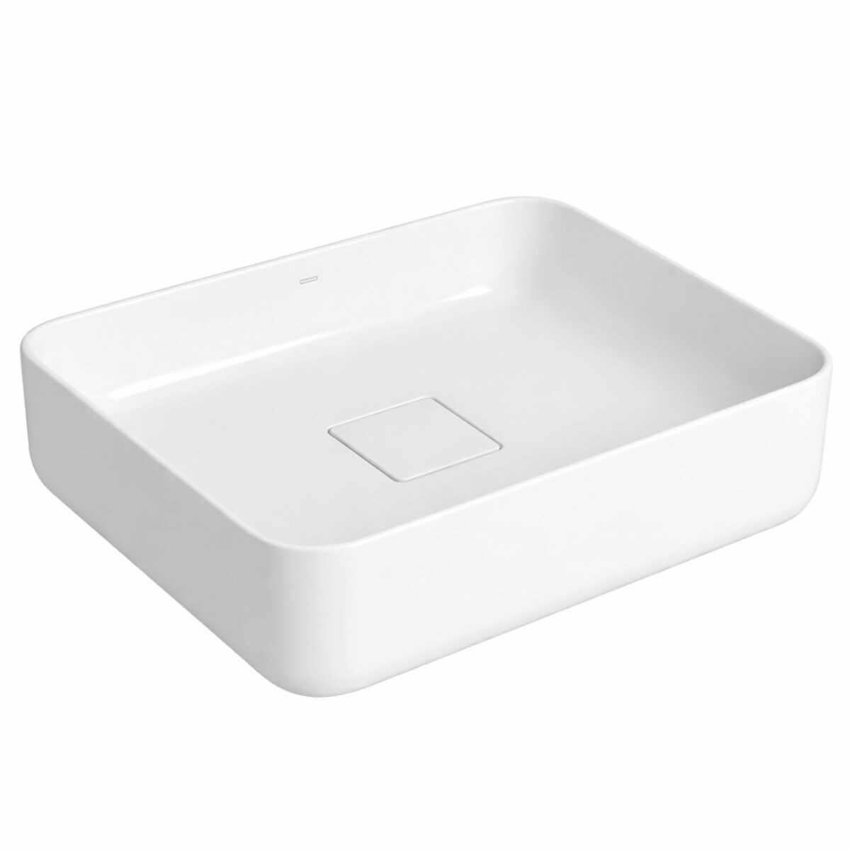 Bacha De Apoyo Rectangular 40x30 Cm Blanca Brillante Deca 