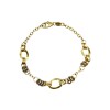 Pulsera Oval bicolor -Oro bajo-Sin Piedra-PU80102 sinpiedra