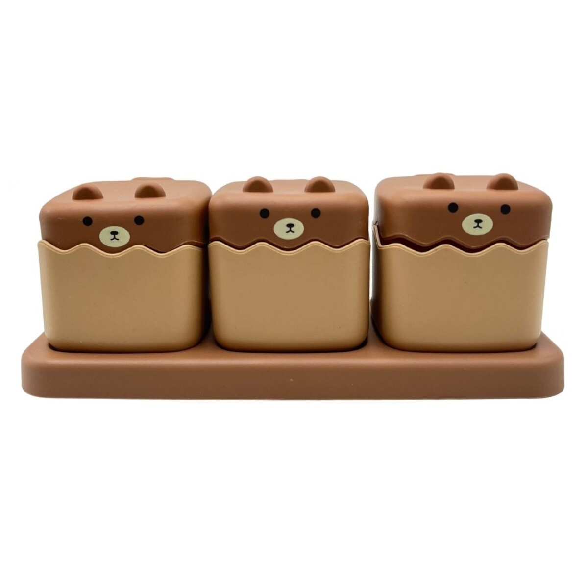 CONDIMENTERO CON FORMA DE OSO SET x3 