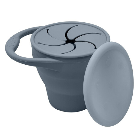 Porta snacks de silicona con tapa Celeste Sc