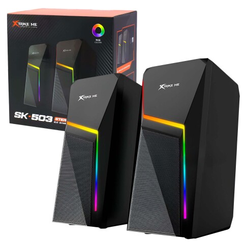 Parlantes Gamer Bluetooth Xtrike Me SK 503 RGB Computadora Color Negro