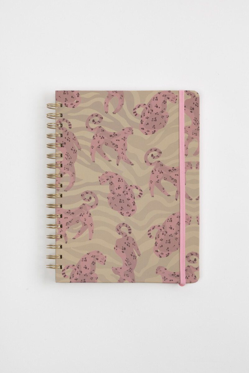 Cuaderno espiral leopardos Rosa