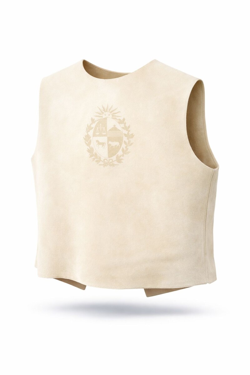 Chaleco Gamuza - Escudo Nacional crudo 