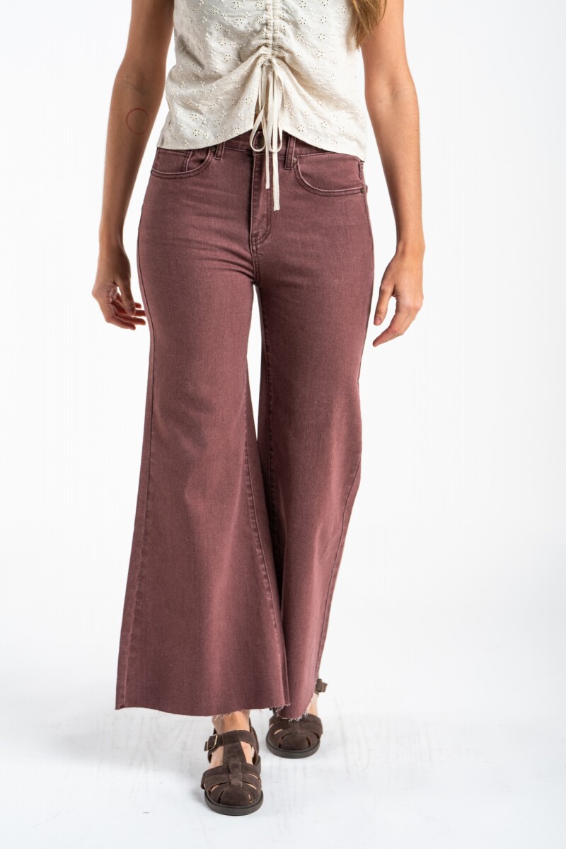Flare Wide Leg Lavado Burdeos