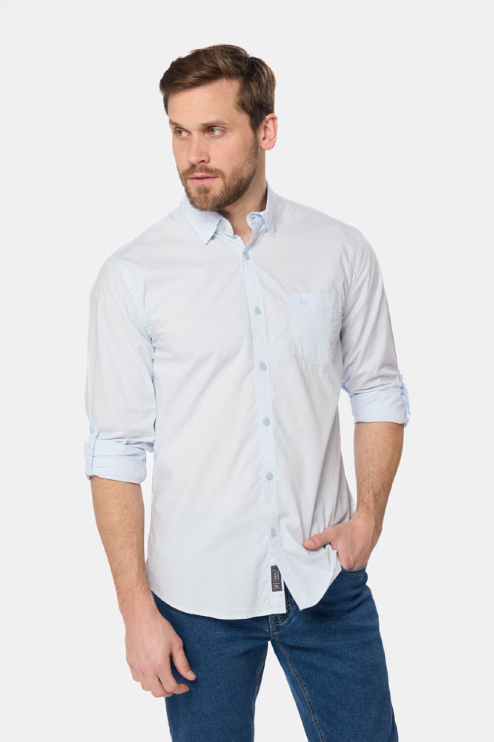 CAMISA LISA Celeste