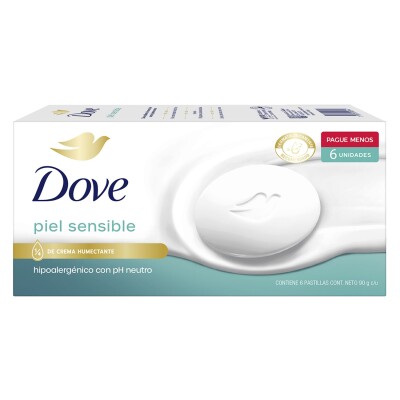 Jabon Dove Piel Sensible 90 Grs. 6 Uds. Jabon Dove Piel Sensible 90 Grs. 6 Uds.