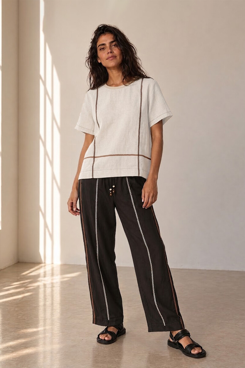 BLUSA LINO CRUZ NATURAL