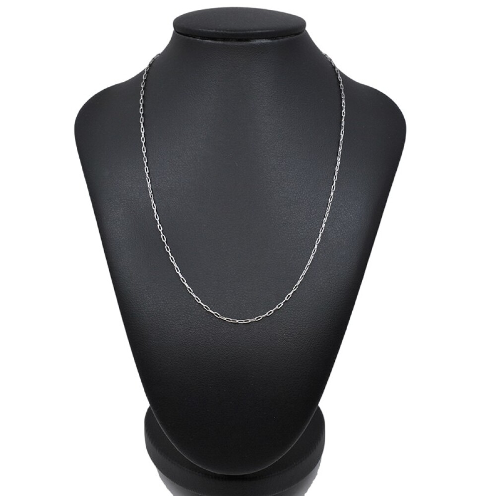 Cadena Forcet En Platino Con Cierre En Oro 18K Blanco. Largo 40 Cm Cadena Forcet En Platino Con Cierre En Oro 18K Blanco. Largo 40 Cm