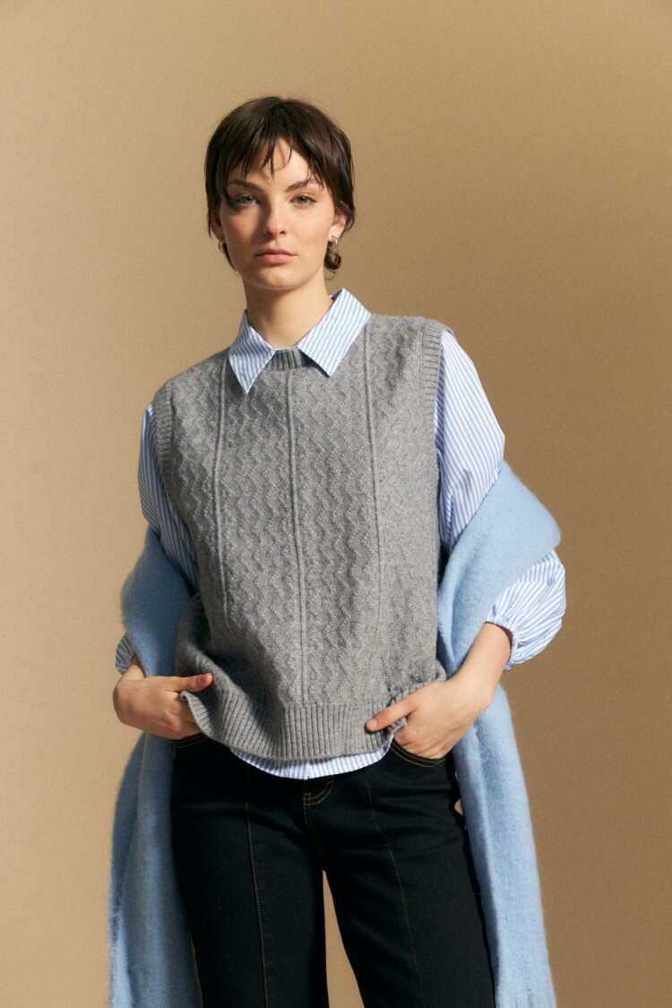 CHALECO FEIRA Gris Melange