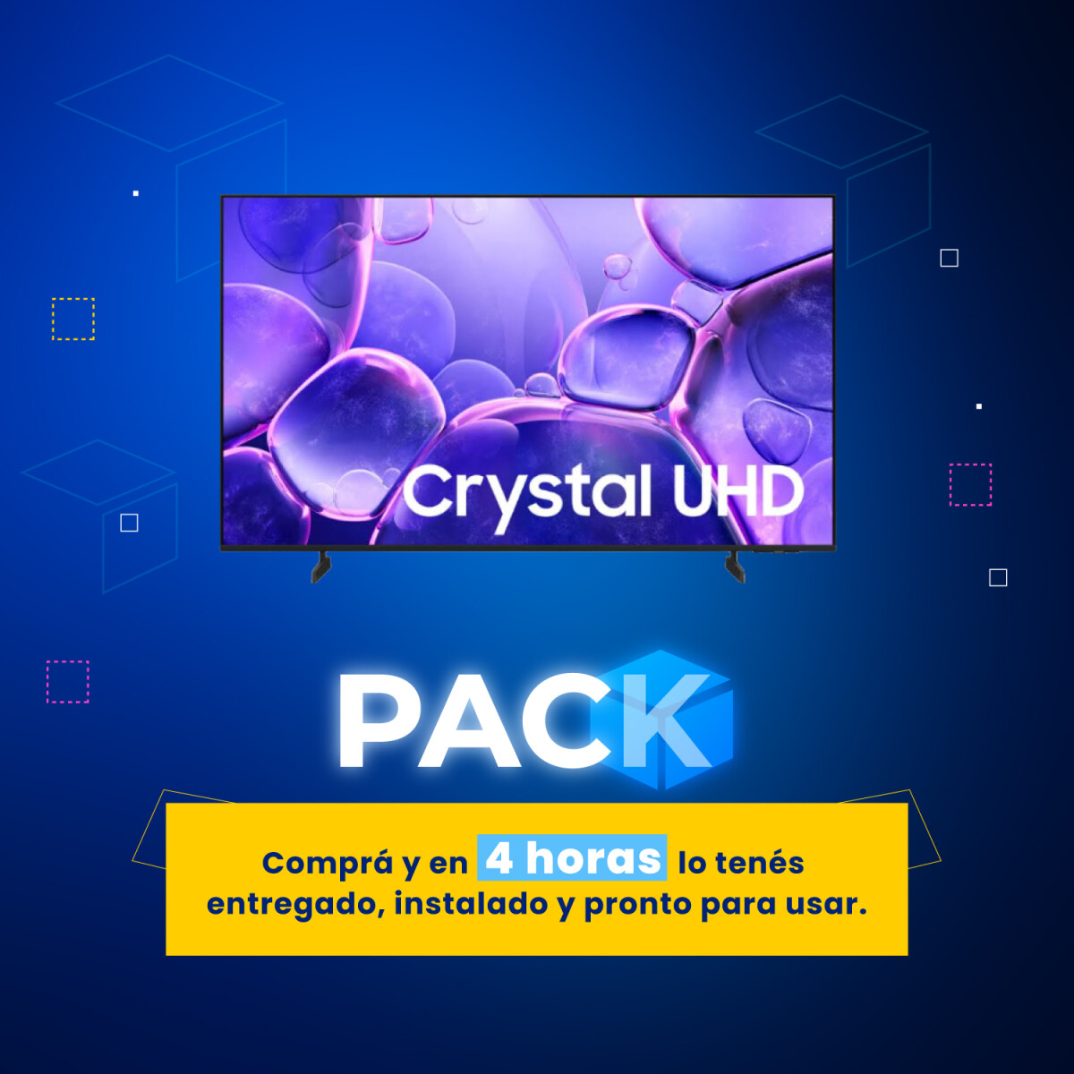 Pack Smart TV Samsung 50" Crystal U8000F UHD 4K + Instalación 