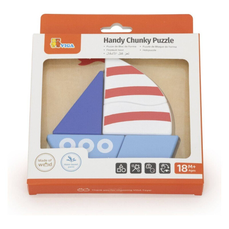 Puzzle Silueta viga 4 piezas Barco