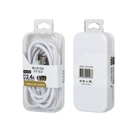 Cable De Datos Bloox Acc014652 To Go Usb A A Micro Usb 100Cm BLANCO