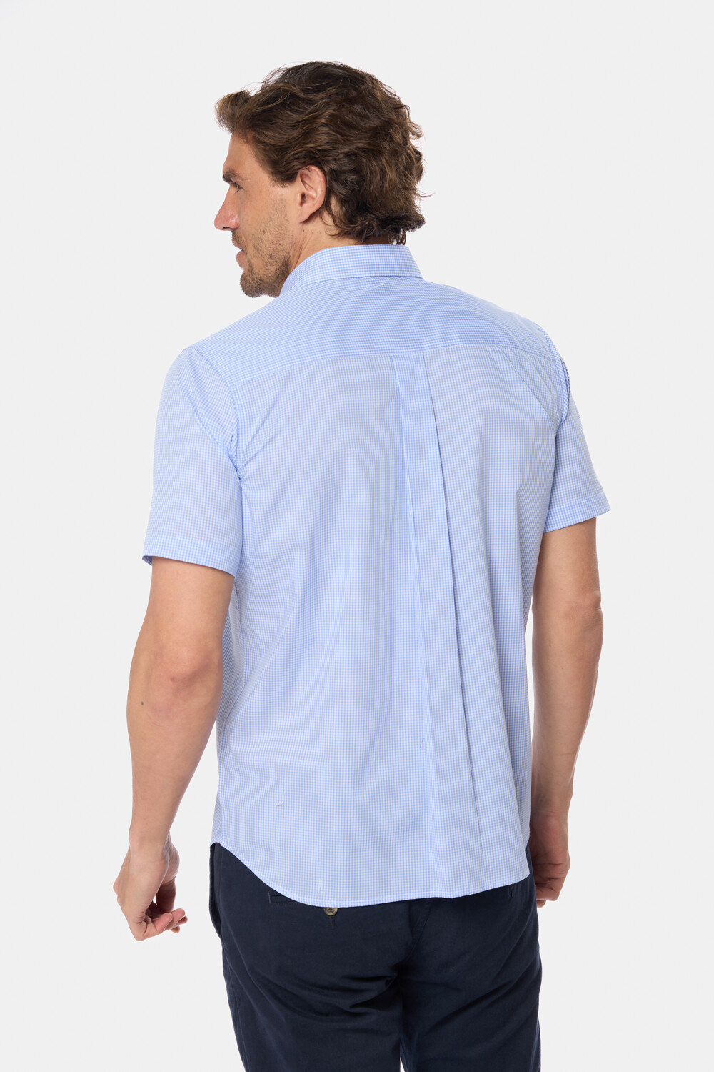 CAMISA CUADROS Celeste