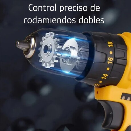 Taladro Inalámbrico Batería Maletín Accesorios Completo 24V Amarillo