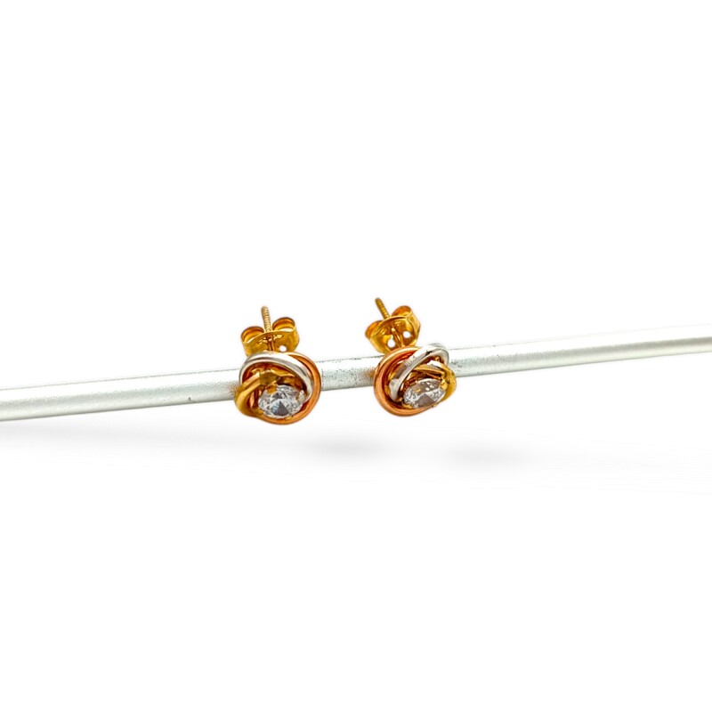 Caravanas Trinity Zirconia y oro- Oro bajo - Zirconia - CA8112 conpiedra
