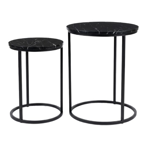 MESA CENTRO METAL NEGRA 2PZAS Unica