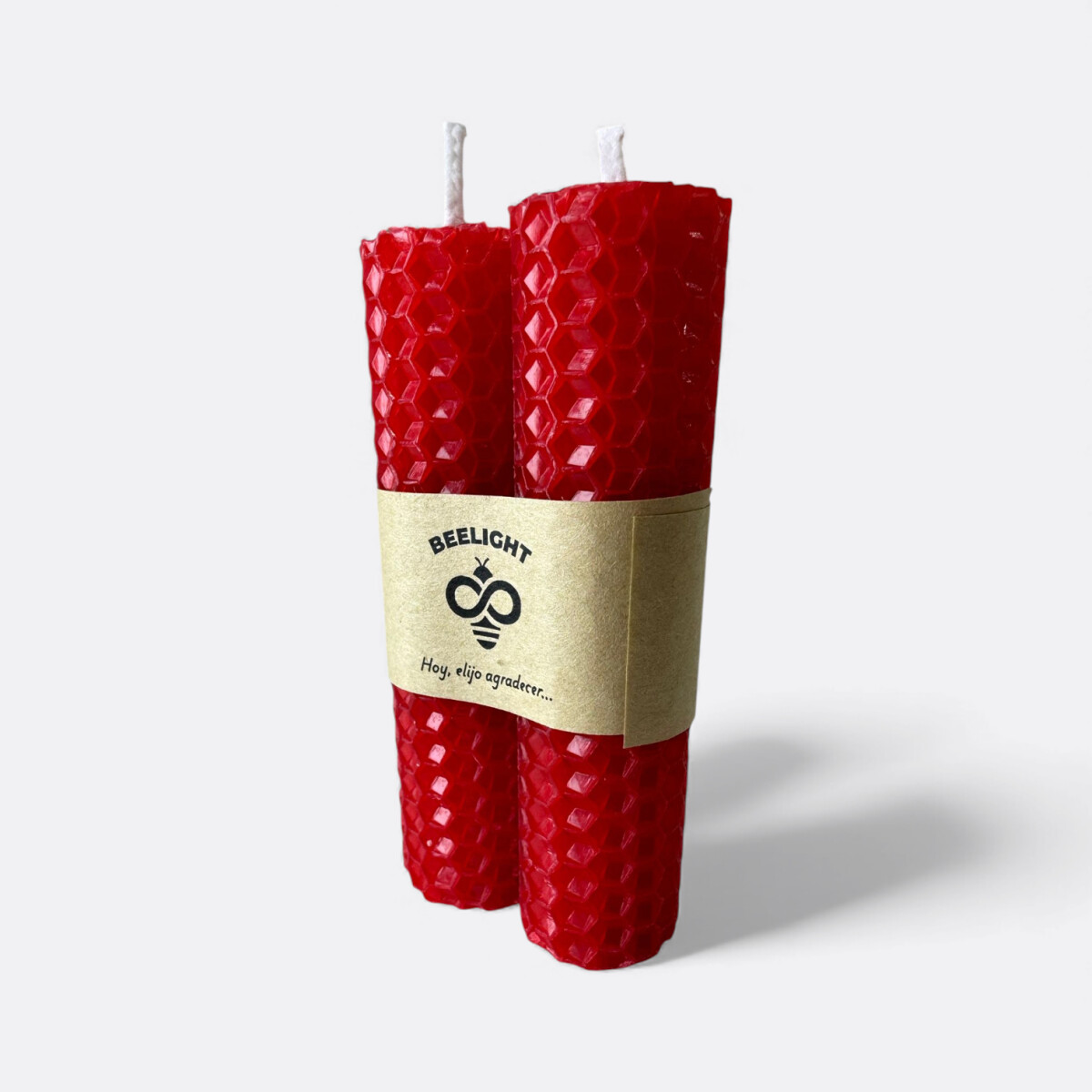 Vela De Miel Gruesa X2 De Colores - Rojo 