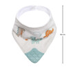 Babero bandana con mordillo BUBA dino grey pastel