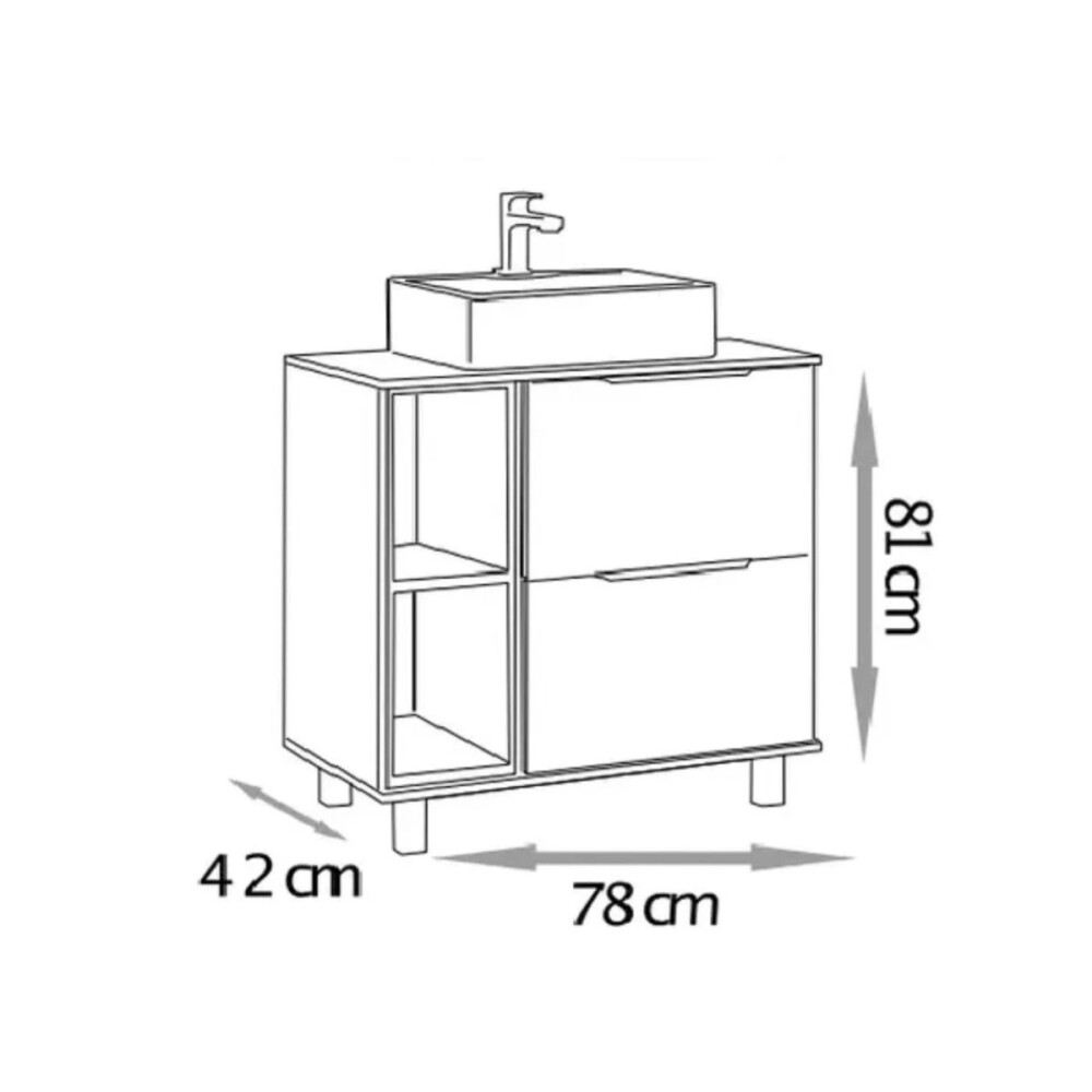 Mueble de baño de pie Livia 78 cm sin bacha Mueble De Baño De Pie Livia 78 Cm Sin Bacha