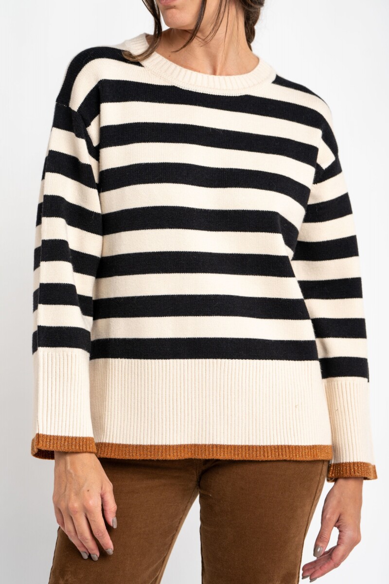 Sweater Rayado Negro