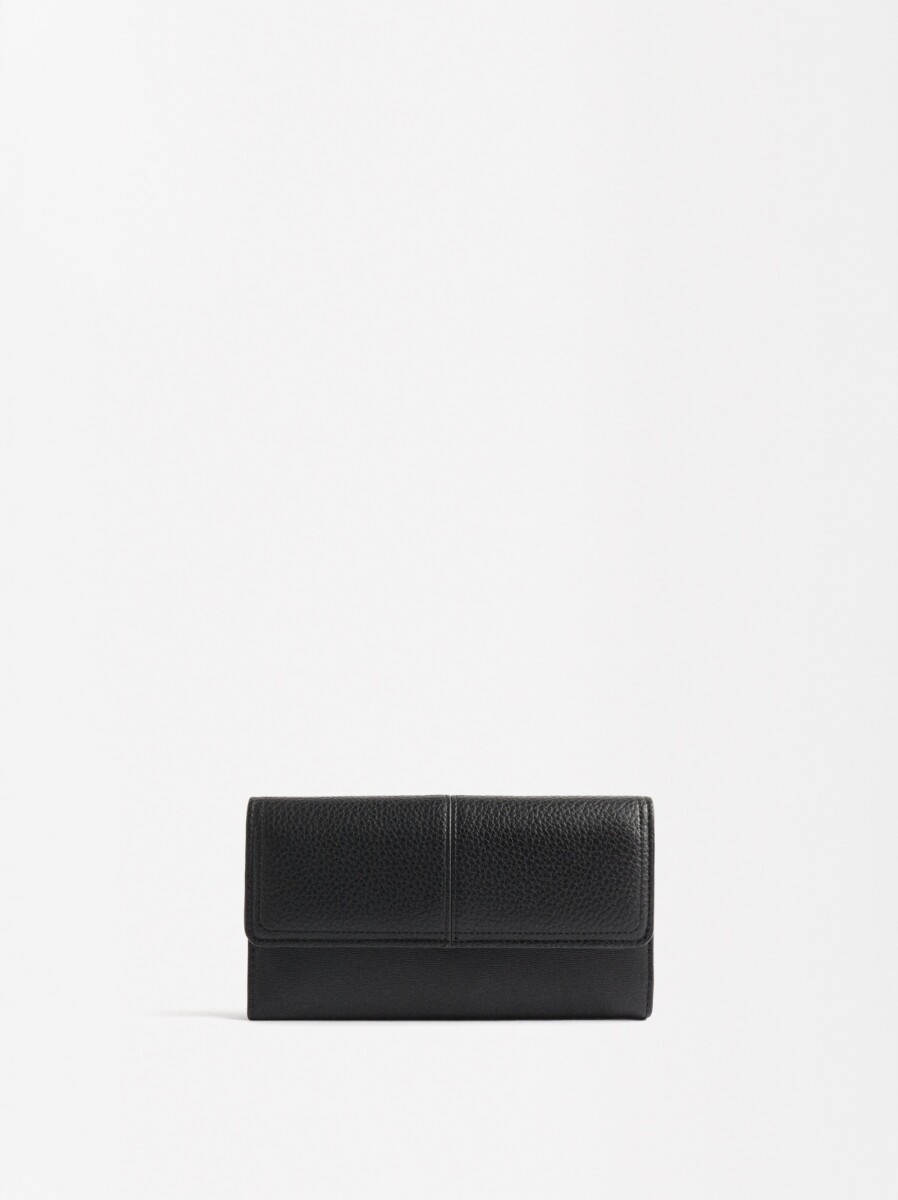 Cartera Cierre De Solapa - negro 