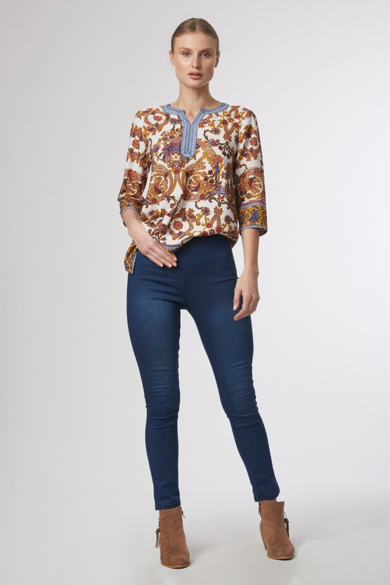 Jegging con cierre jean medio