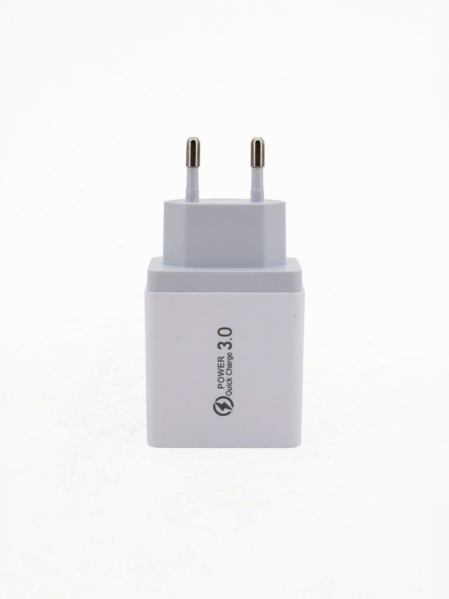 FICHA CARGADOR RAPIDO 4 ENTRADAS USB - BLANCO 