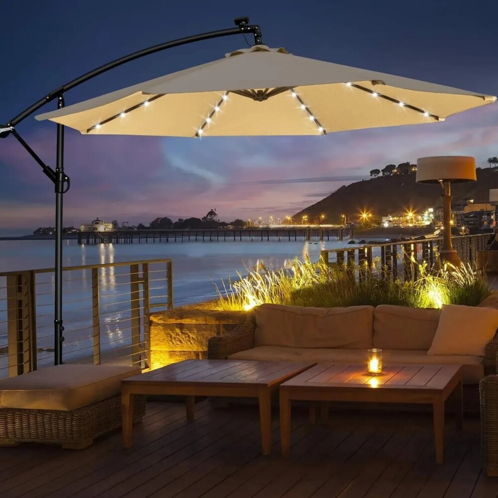 Sombrilla 2.9m Con Brazo mas Led - Panel solar Sombrilla 2.9m Con Brazo mas Led - Panel solar