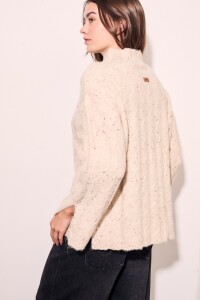 Polera Texturada Bouttonne Beige Melange