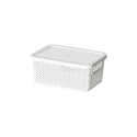 CAJA CESTO ORGANIZADOR SIMIL RATTAN 26X18X12CM Blanco