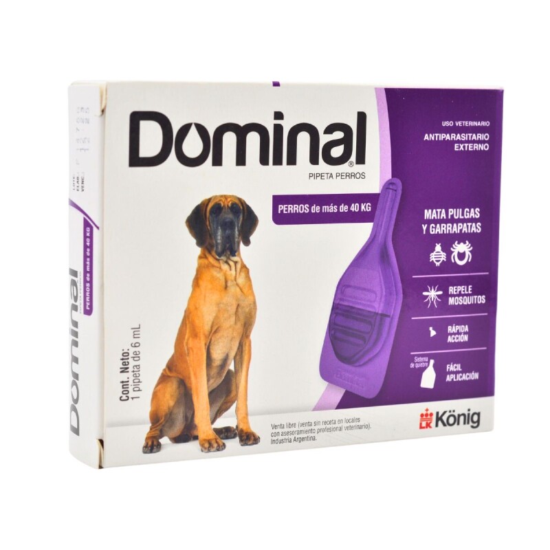 PIPETA ANTIPULGAS Y GARRAPATAS PARA PERROS DOMINAL KONIG MAS DE 40 KG