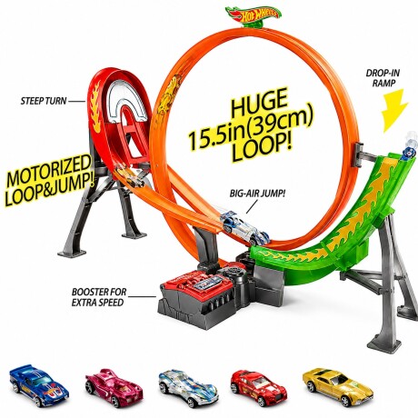Pista de Autos Hot Wheels Stunt de Carreras Turbo 001