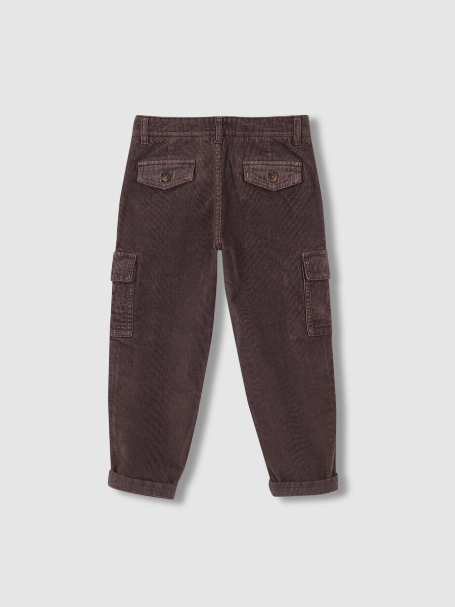 Pantalon Cargo De Pana Marron Claro