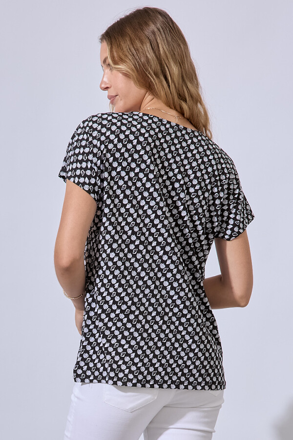 Blusa Print NEGRO/BLANCO