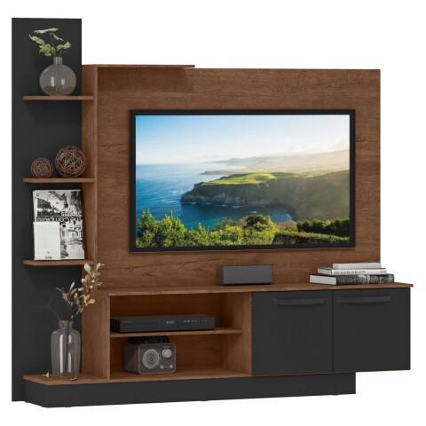 Rack para Tv 55" con estantes modular - MDP - Dakar / Nero Rack para Tv 55" con estantes modular - MDP - Dakar / Nero