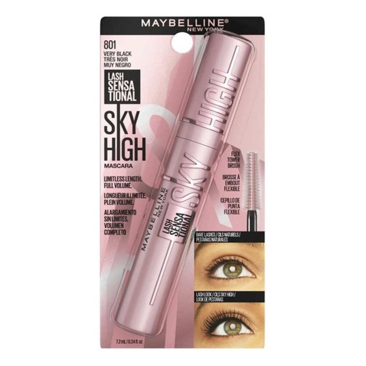 Máscara de pestañas Maybelline Sky High Very Black - Negro 