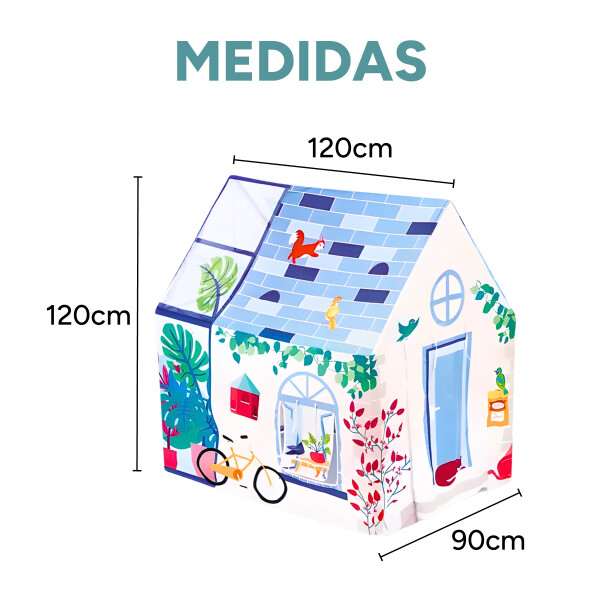 Casa Carpa Infantil C/ Ventana Puerta Plegable 90x120cm Ludi Color Blanco