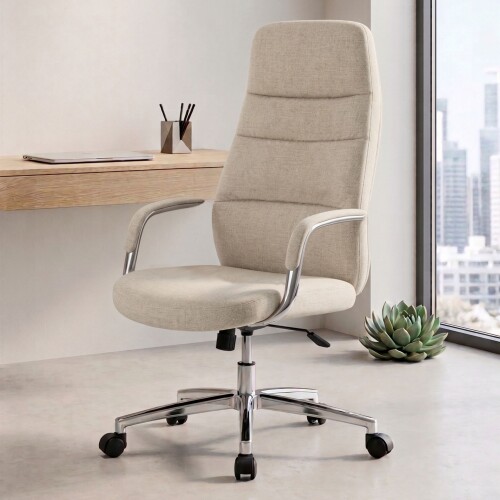 Silla de oficina Cromada 4 Posiciones - Le Mans Gris Claro