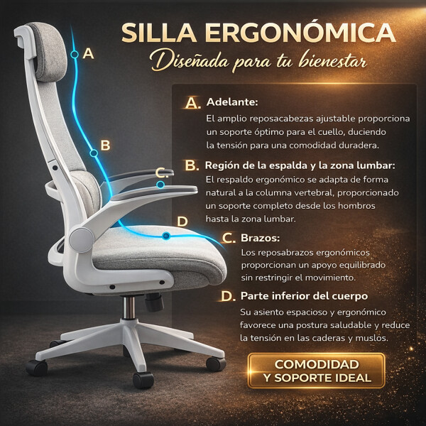 Silla Oficina Cougar Gamer Stryder Ergonómica 120kg BLANCO
