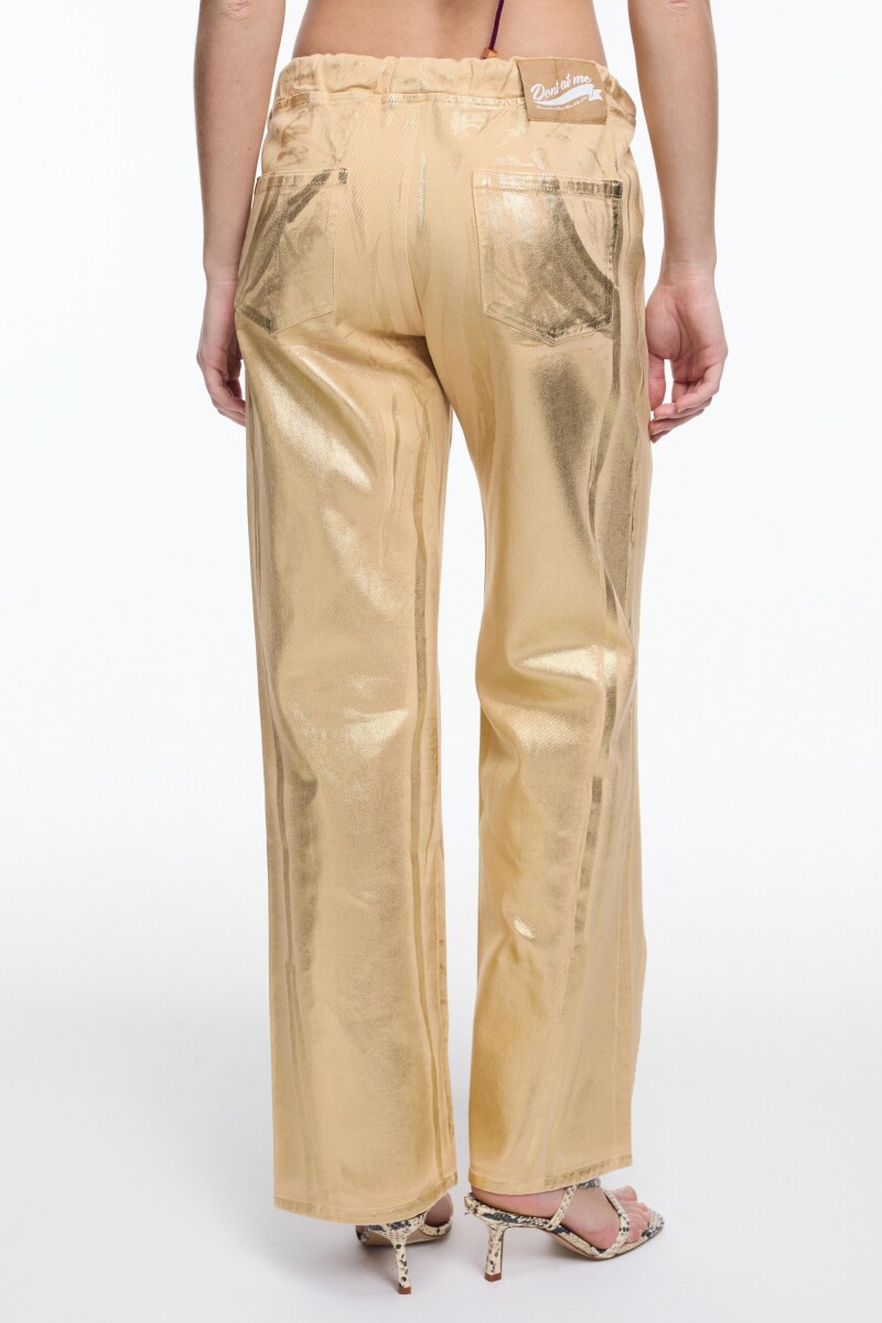 Jean laminado Oro