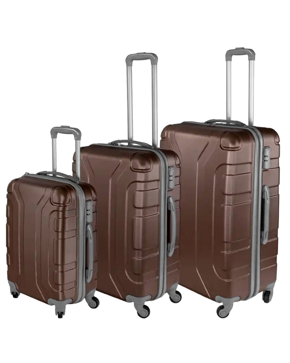 Set de 3 valijas de viaje rígidas Arye con ruedas - Marrón 