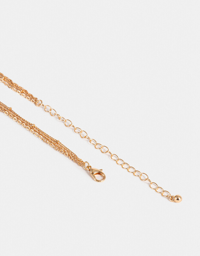 Collares Cortos Capsula Especial Collar Con Dije De Estrellitas Y Luna - Dorado